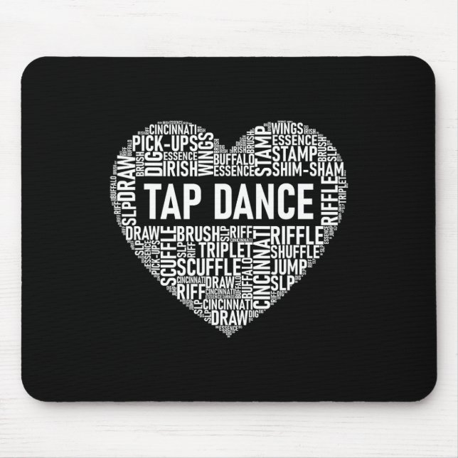 Stich Dance - Herz-Shaped Word Cloud Stecht tanzen Mousepad (Vorne)