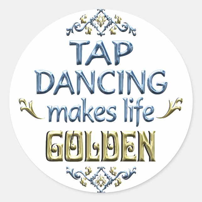 Stich Dancing ist Golden Runder Aufkleber (Vorderseite)