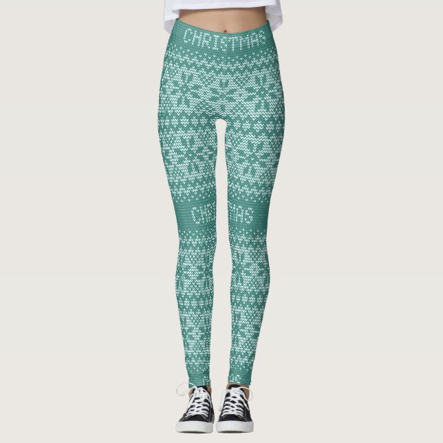 Stich-Muster geknetet8 Green ID208 Leggings (Vorderseite)
