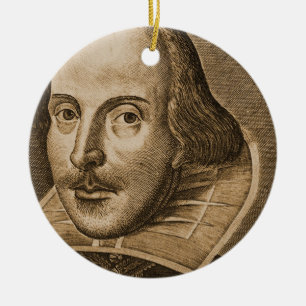 Stich Shakespeare Droeshout Keramik Ornament