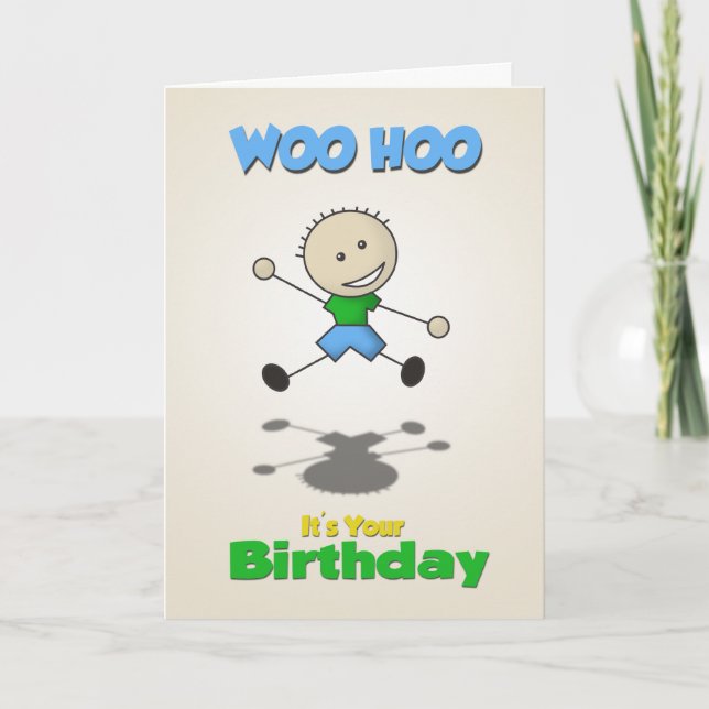 Stick Boy Birthday Card Karte (Vorderseite)