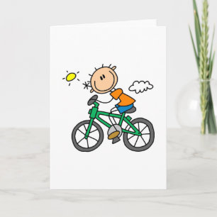 Stick Boy Riding Bicycle Karte