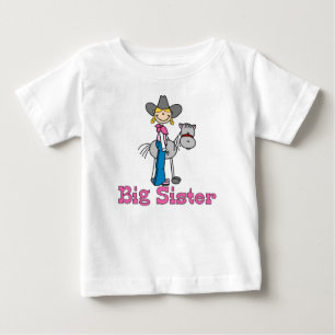 Stick Cowgirl Big Sister Baby T-shirt