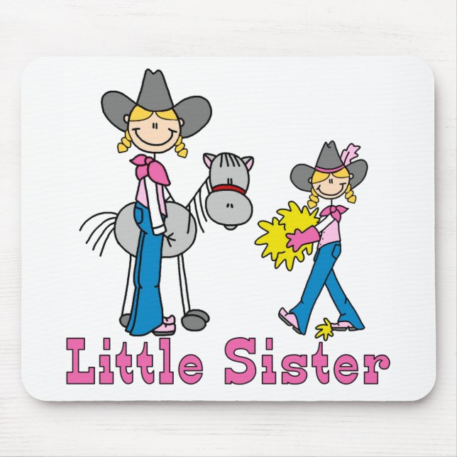 Stick Cowgirls Kleine Schwester Mousepad (Vorne)