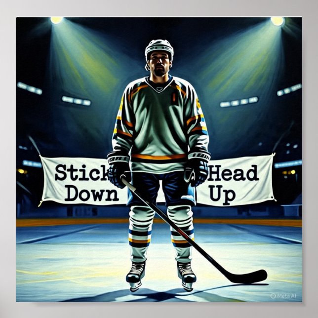 Stick Down Kopf hoch Hockey Poster (Vorne)