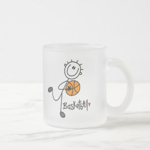 Stick-Figur-Basketball-T-Shirts und Geschenke Mattglastasse