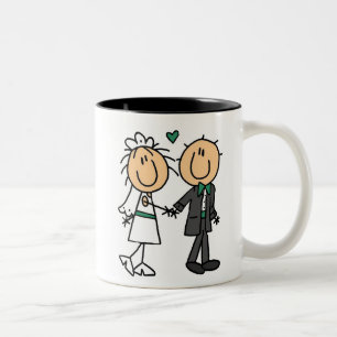 Stick-Figur Braut und Bräutigam T-Shirts und Gesch Zweifarbige Tasse