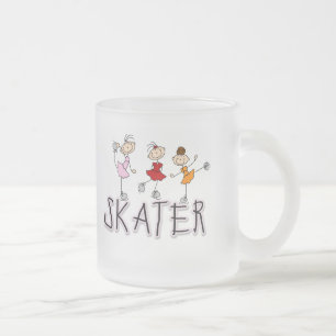 Stick-Figur-Eisläufer T-Shirts und Geschenke Mattglastasse