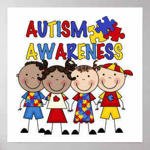 Stick Figur Kids Autism Awareness Poster