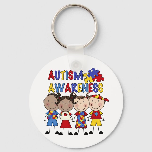 Stick Figur Kids Autism Awareness Schlüsselanhänger (Vorderseite)