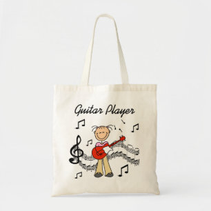 Stick-Figur Mädchen Gitarre-Spieler T-Shirts und G Tragetasche