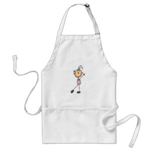 Stick-Figur-Mädchen-Turn-T-Shirts und Geschenke Schürze