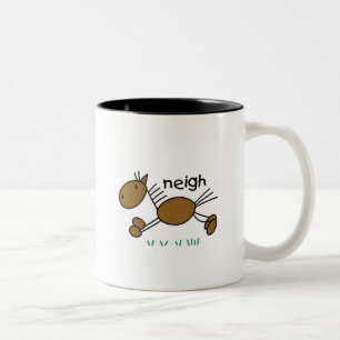 Stick-Figur-Pferd-T-Shirts und Geschenke Zweifarbige Tasse