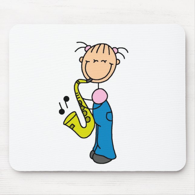 Stick-Figur-Saxophon-Mauspad Mousepad (Vorne)