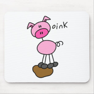 Stick-Figur-Schwein-T-Shirts und Geschenke Mousepad