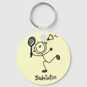 Stick Figure Badminton T-shirts and Gifts Schlüsselanhänger