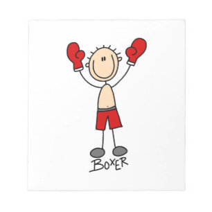 Stick Figure Boxer T-Shirts und Geschenke Notizblock
