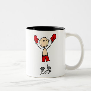 Stick Figure Boxer T-Shirts und Geschenke Zweifarbige Tasse