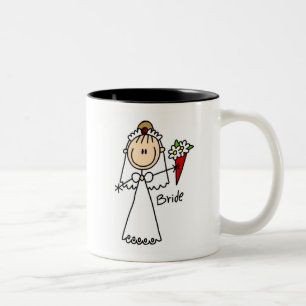 Stick Figure Braut T-Shirts und Geschenke Zweifarbige Tasse