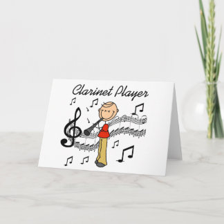Stick Figure Clarinet Player Tshirts and Gifts Karte
