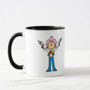 Stick Figure Cowgirl Sheriff T-Shirts Tasse