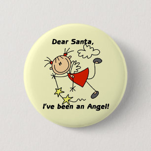 Stick Figure Engel Dear Santa T-Shirts und Geschen Button