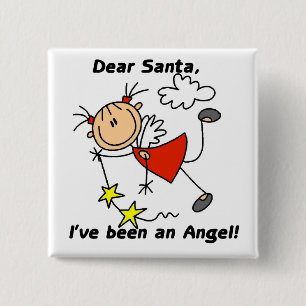 Stick Figure Engel Dear Santa T-Shirts und Geschen Button