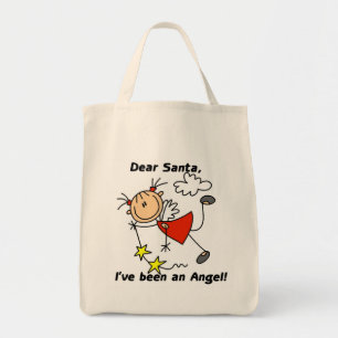 Stick Figure Engel Dear Santa T-Shirts und Geschen Tragetasche