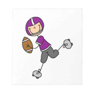 Stick Figure Football Lila Notizblock
