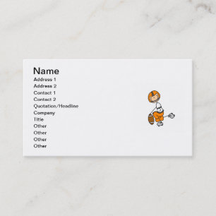 Stick Figure Football Orange Visitenkarte