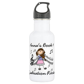 Stick Figure Girl Violin Player Water Bottle Edelstahlflasche