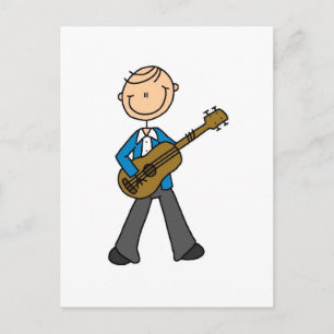 Stick Figure Gitarrespieler T-Shirts und Geschenke Postkarte
