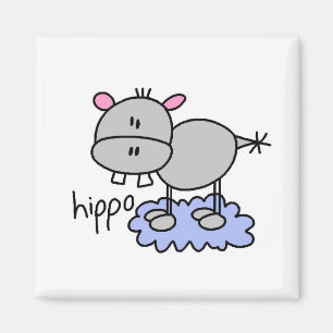 Stick Figure Hippo T-Shirts und Geschenke Magnet