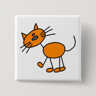 Stick Figure Katze T-Shirts und Geschenke Button