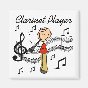 Stick Figure Klarinettenspieler T-Shirts und Gesch Magnet