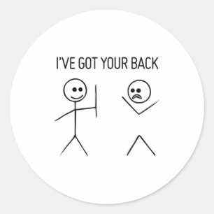 Stick Figure Lustig, ich habe eine Vintage-Freunds Runder Aufkleber
