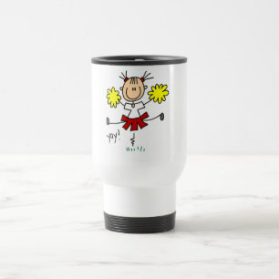 Stick Figure Mädchen Cheerleader T-Shirts und Gesc Reisebecher