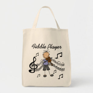 Stick Figure Mädchen Geiger T-Shirts und Geschenke Tragetasche