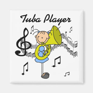 Stick Figure Mädchen Tuba Spieler T-Shirts und Ges Magnet