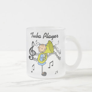 Stick Figure Mädchen Tuba Spieler T-Shirts und Ges Mattglastasse