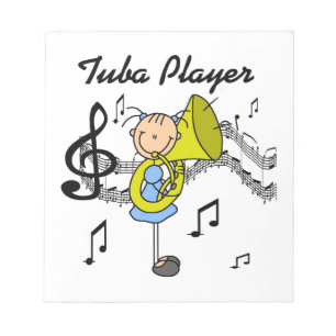 Stick Figure Mädchen Tuba Spieler T-Shirts und Ges Notizblock