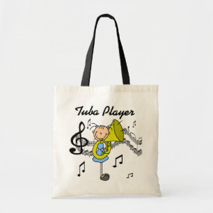 Stick Figure Mädchen Tuba Spieler T-Shirts und Ges Tragetasche