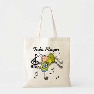 Stick Figure Mädchen Tuba Spieler T-Shirts und Ges Tragetasche