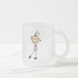 Stick Figure Mädchen Turnen T-Shirts und Geschenke Mattglastasse