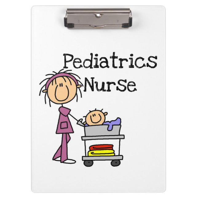 Stick Figure Pediatrics Nurse Clipboard Klemmbrett (Vorderseite)