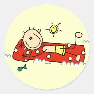 Stick Figure Schwimmende T-Shirts und Geschenke Runder Aufkleber