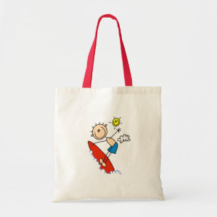 Stick Figure Surfer Boy T-Shirts und Geschenke Tragetasche