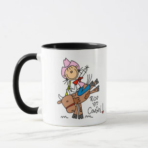 Stick Girl Ride Em Cowgirl T-Shirts und Geschenke Tasse