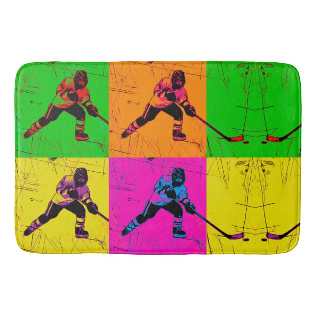 Stick Handling Hockey Player Badematte (Vorderseite)