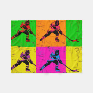 Stick Handling Hockey Player Fleece Blanket